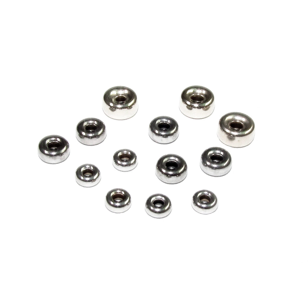 14K solid white gold rondelle beads size 3.2, 4.2, 5.2 mm, rondelle gold beads, solid gold beads, 14K solid gold, Jewelry making - 1 piece
