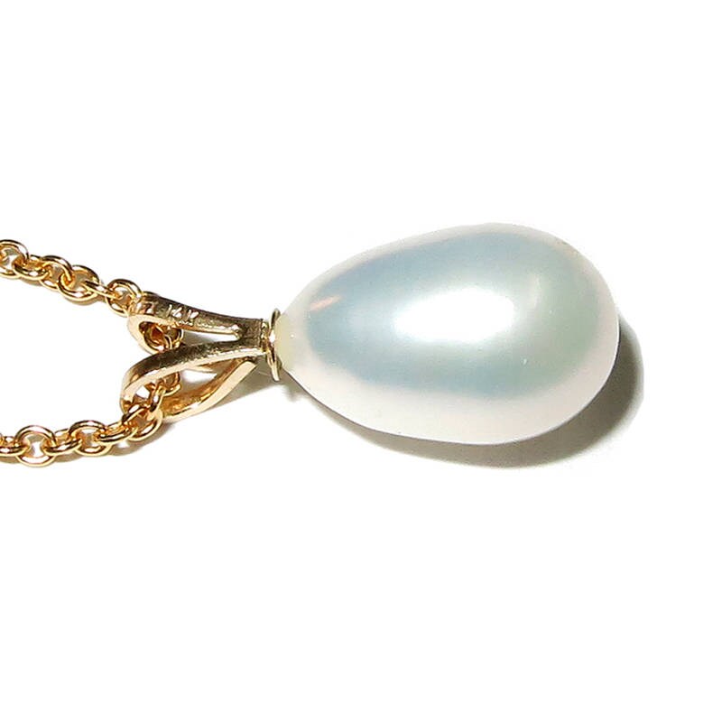 14K Pure Solid Yellow Gold Genuine Pearl Pendant, 14K Solid gold, Genuine pearl, Perl pendant, Elegant gift, Beautiful pendant, White pearl
