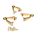 14K Yellow gold filled Pinch Pendant Bail, Bail with hook, bail with loop, Bail, Gold filled, Bail gold filled, Bail finding - 1 piece