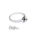 925 sterling silver blank ring with flower bezel cup 6 mm size 4, 5, 6, 7, 8, 9, silver ring, bezel cup, base ring, Jewelry making - 1 piece