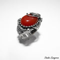 Statement Agate ring 925 sterling silver size 9 1/2, handmade ring, single copy, sterling silver, natural Agate, silver ring, Agate ring