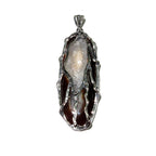Druze agate brown pendant 925 sterling silver size 5.7x2.6 cm, handmade pendant, single copy, Druse Agate, Silver pendant, Brown, Gemstone