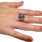 Labradorite ring 925 sterling silver handmade size 7, single copy, Silver ring, natural Labradorite, Statement ring, Handmade ring