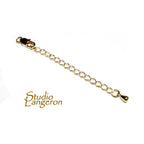 14K Gold Filled Extension Chain size 5.0cm, oval chain 5.0x3.0mm, lobster clasp 10mm, bead 4.5mm - 1 piece