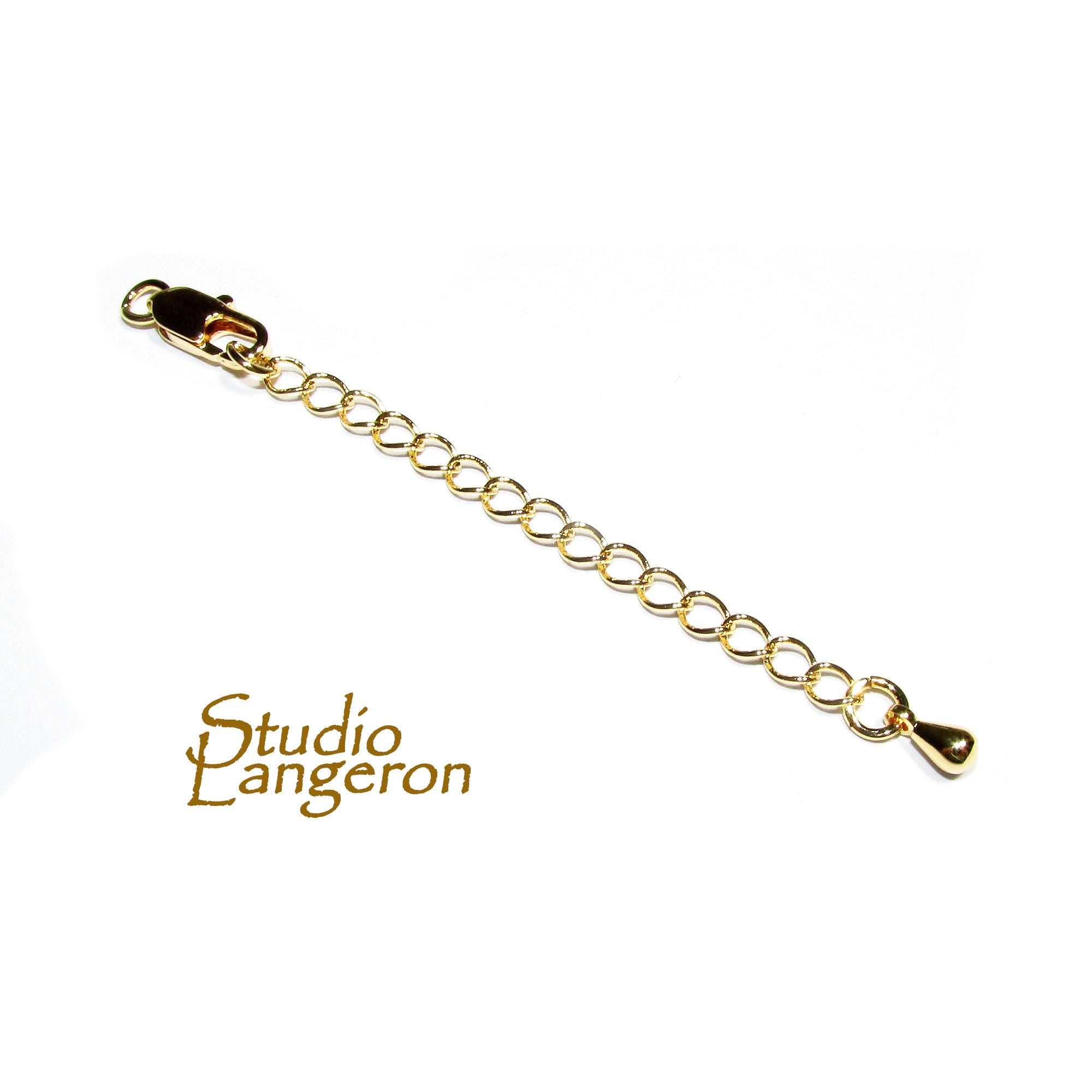 14K Gold Filled Extension Chain size 5.0cm, oval chain 5.0x3.0mm, lobster clasp 10mm, bead 4.5mm - 1 piece