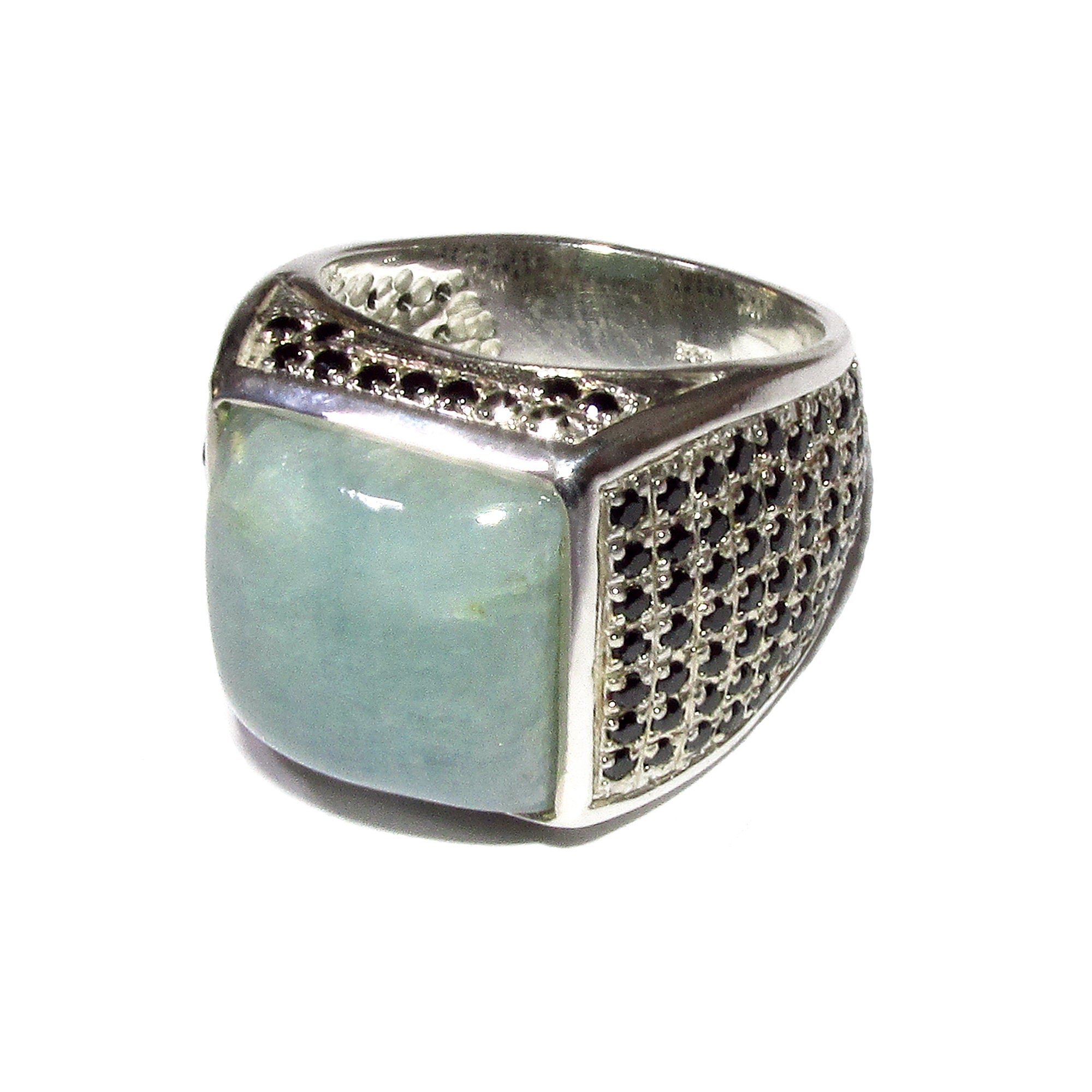 Amazonite man handmade ring 925 sterling silver size 9 1/2, single copy, sterling silver, natural Amazonite, man ring, Handmade ring