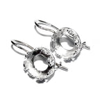 8 mm 925 sterling silver blank earrings with bezel cup, Jewelry making, Setting, bezel cup, base earrings, Earrings - 1 pair (2 piece)