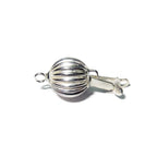 925 Sterling silver Bead Corrugated Safety Clasp size 6 mm, Silver bead clasp, Jewelry making, Silver Clasp, 925 Sterling silver - 1 piece