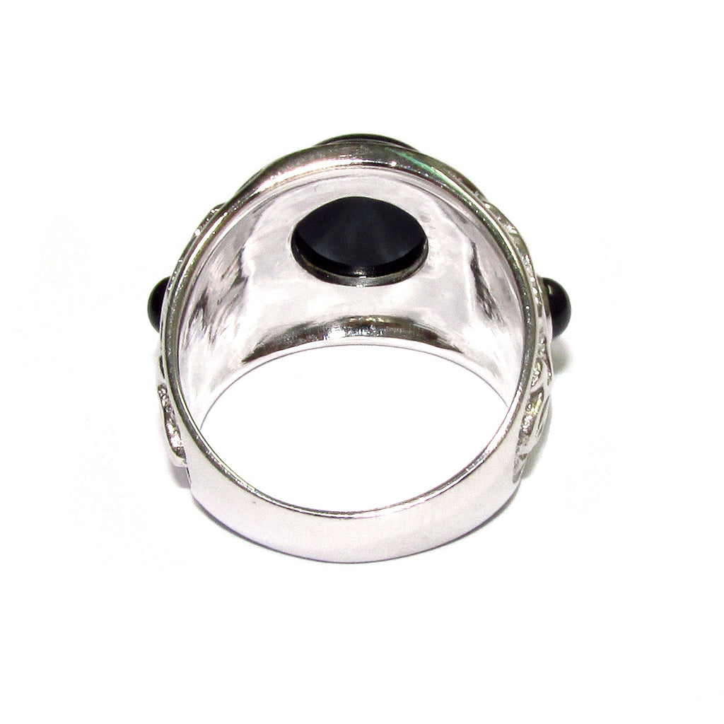 Black onyx ring 925 sterling silver size 9 1/2, Handmade ring, single copy, 925 sterling silver, Black onyx, silver ring, gemstone - 1 piece