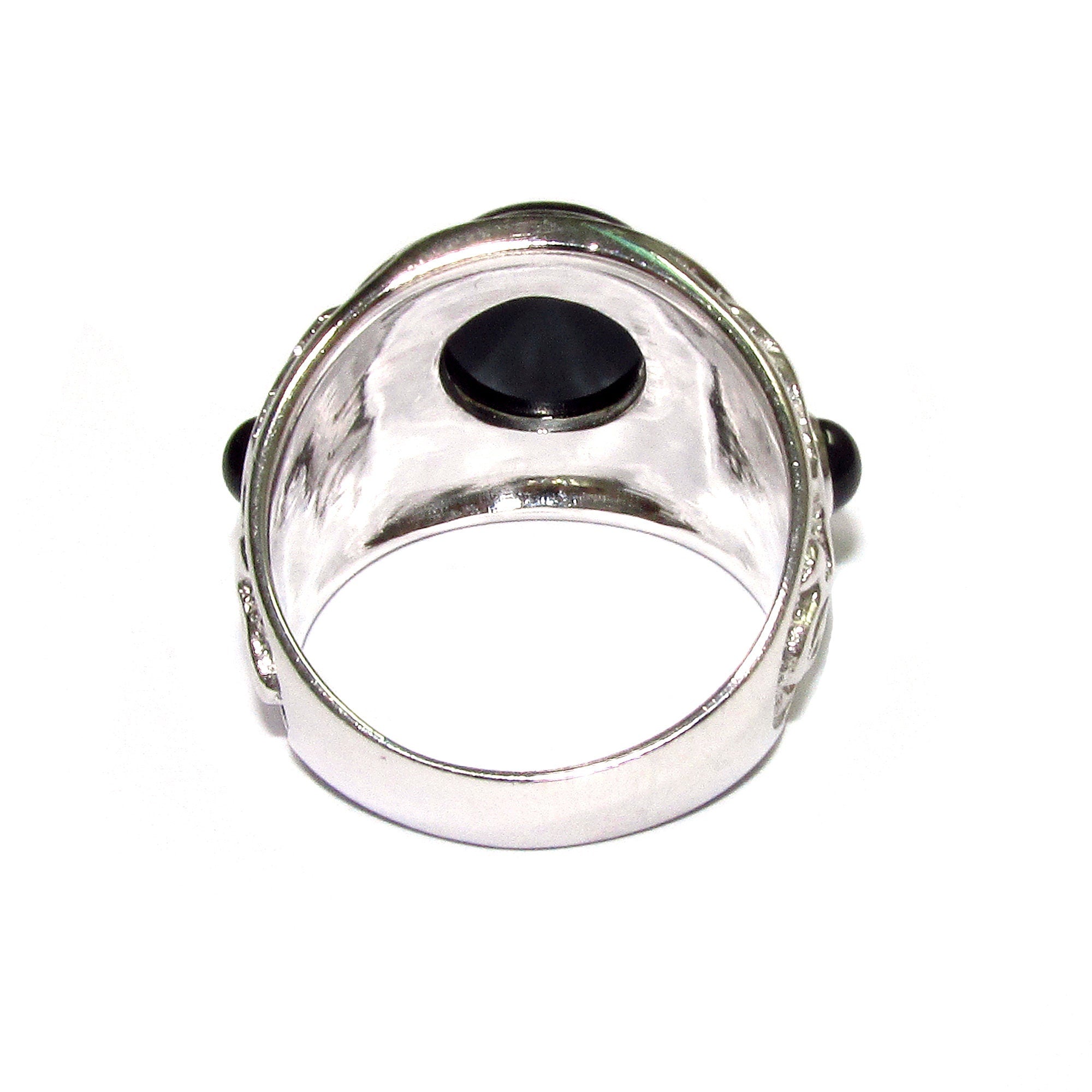Black onyx ring 925 sterling silver size 9 1/2, Handmade ring, single copy, 925 sterling silver, Black onyx, silver ring, gemstone - 1 piece