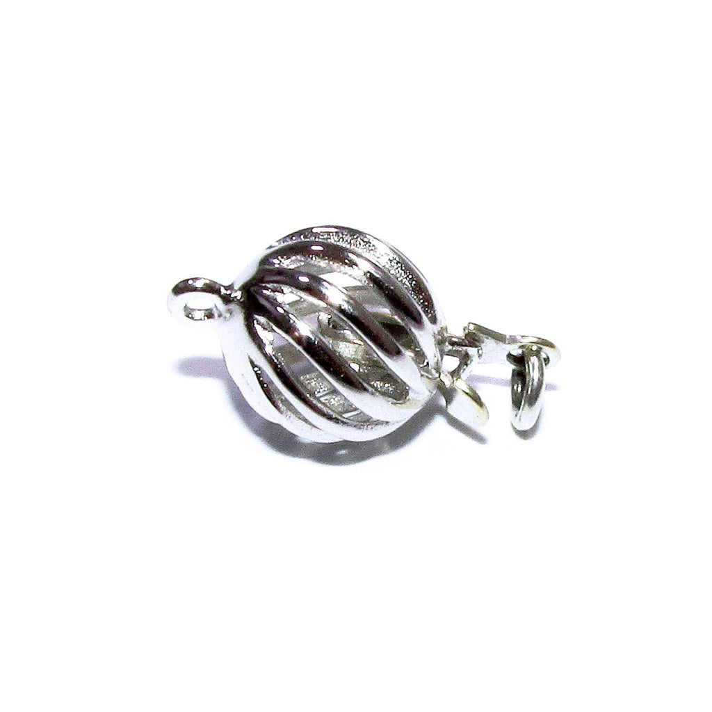 925 Sterling Silver Twist Round Clasp size 8 mm, Silver bead clasp, Jewelry making, 925 Sterling silver, Twist round clasp - 1 piece