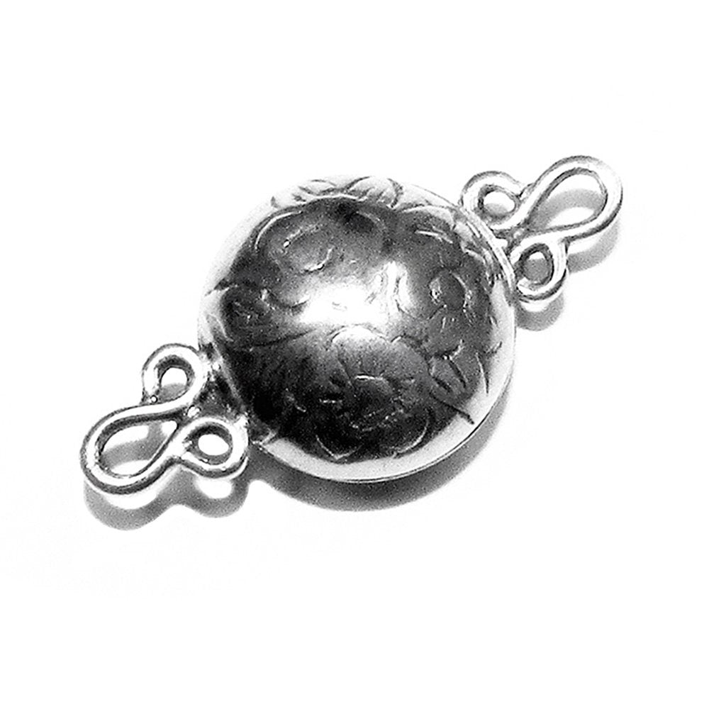 925 Sterling Silver Button Padlock Magnetic Clasp, Magnetic clasp, Silver clasp, Round clasp, Jewelry making, 925 silver clasp - 1 piece