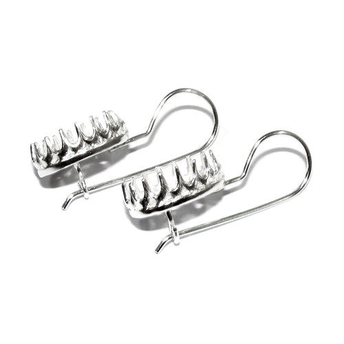 10x12 mm size 925 sterling silver blank earrings with bezel cup, Jewelry making, Setting, bezel cup, base earrings - 1 pair (2 pieces)