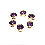 14K yellow gold filled decorative round beads with amethyst size 6.2x3.8 mm, Jewelry making, Gold filled beads, amethyst - 1 piece