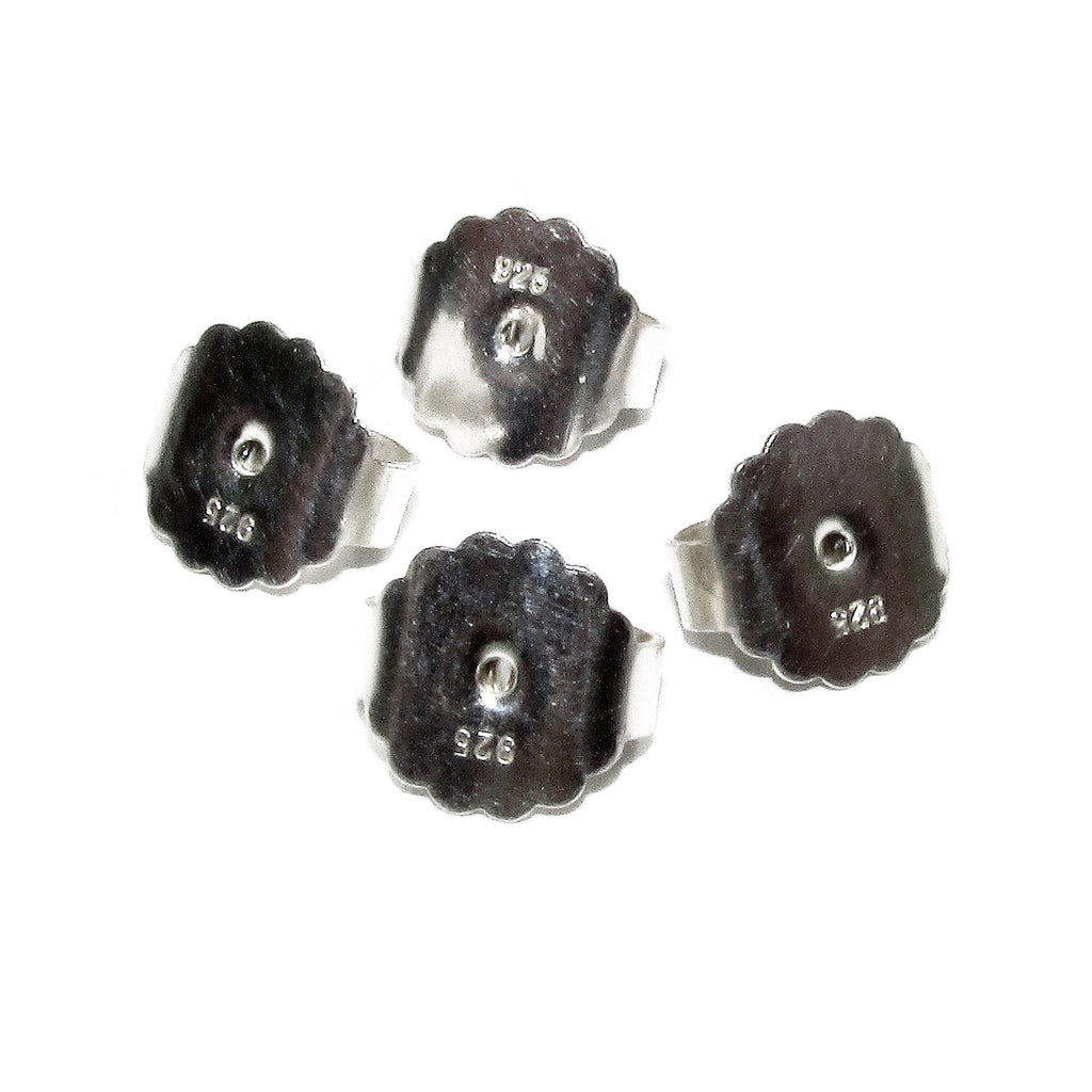 925 Sterling silver Friction Ear Nuts size 9 mm, Butterfly Earring Backs, Jewelry making, Earring Findings, Sterling silver backs - 1 pair