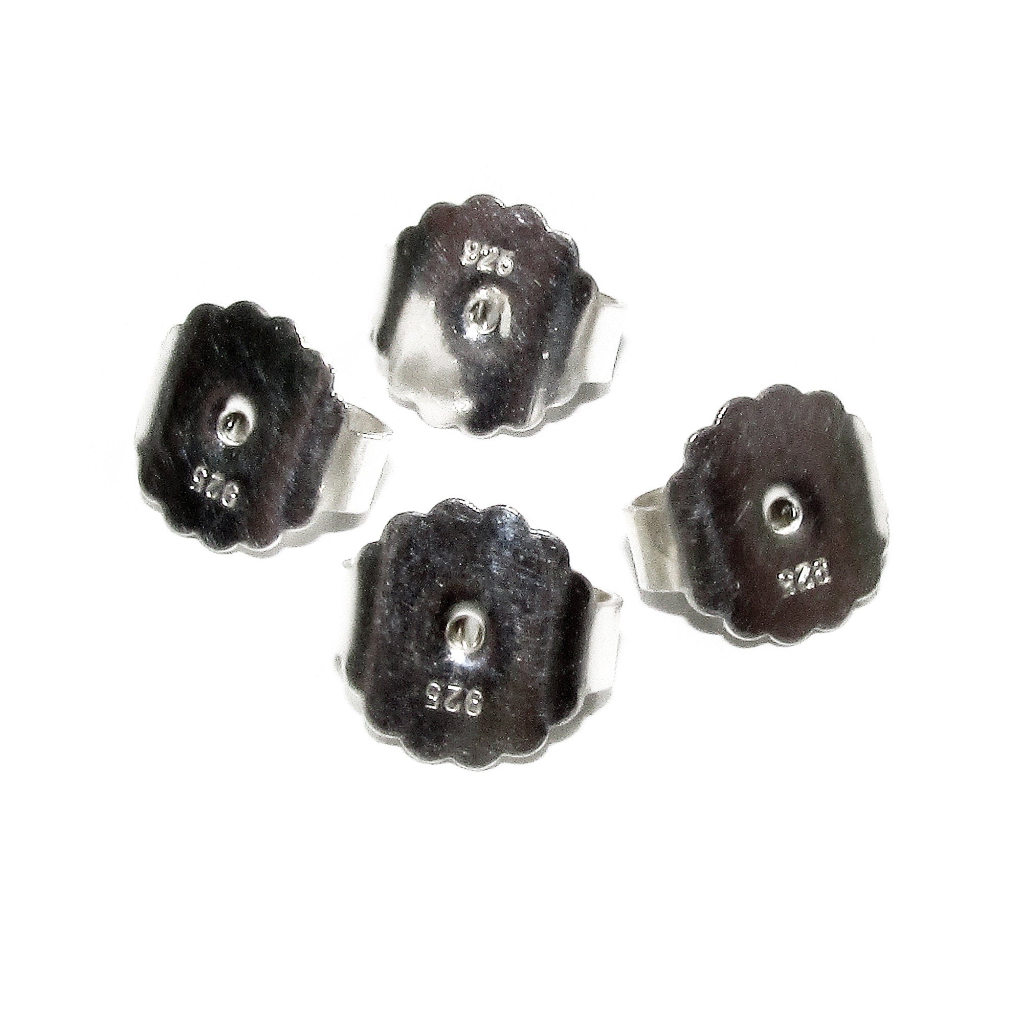 925 Sterling silver Friction Ear Nuts size 9 mm, Butterfly Earring Backs, Jewelry making, Earring Findings, Sterling silver backs - 1 pair