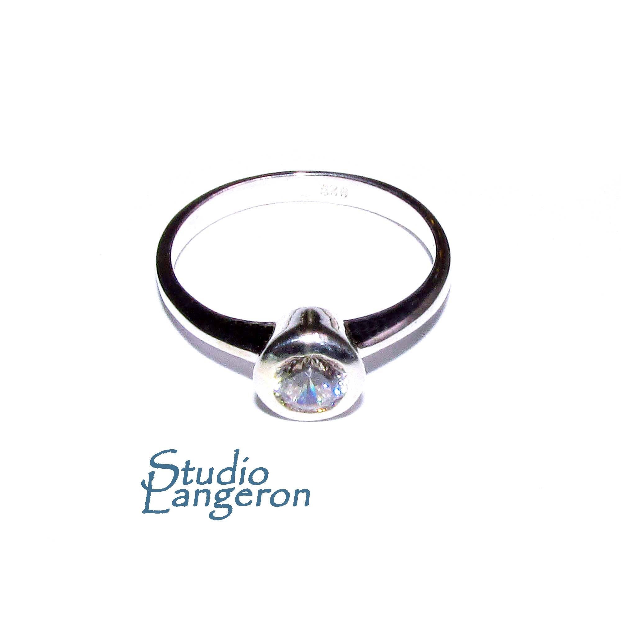White topaz ring 925 sterling silver size 5, Handmade ring, single copy, sterling silver, White topaz ring, silver ring, Gift ring