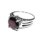 Statement Garnet ring 925 sterling silver size 7, Handmade ring, single copy, sterling silver, Garnet ring,  silver ring, red gemstone