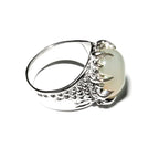 Statement Natural White opal ring 925 sterling silver size 8, Handmade ring, single copy, sterling silver, White opal, silver ring, gemstone