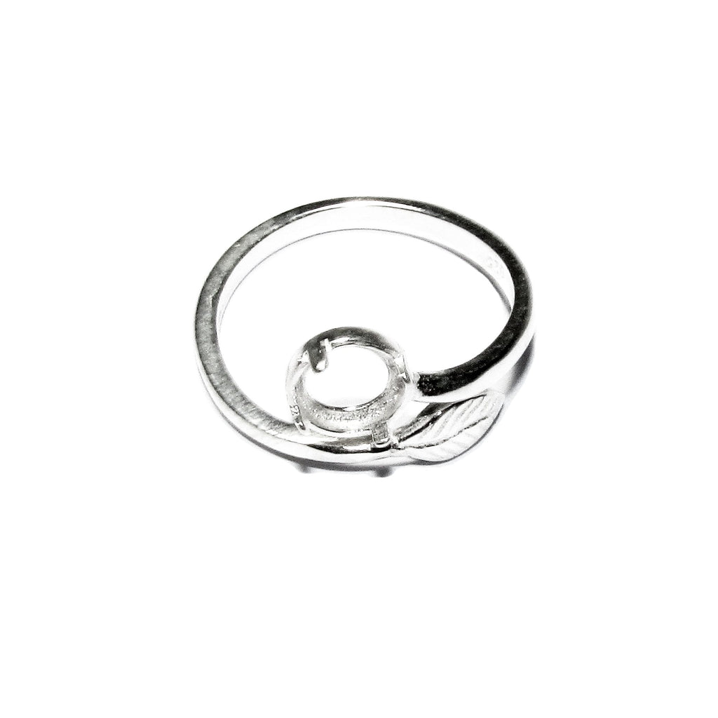 925 sterling silver open blank ring with bezel cup 6 mm, silver ring, base ring, Jewelry making, ring mounting, sterling silver - 1 piece