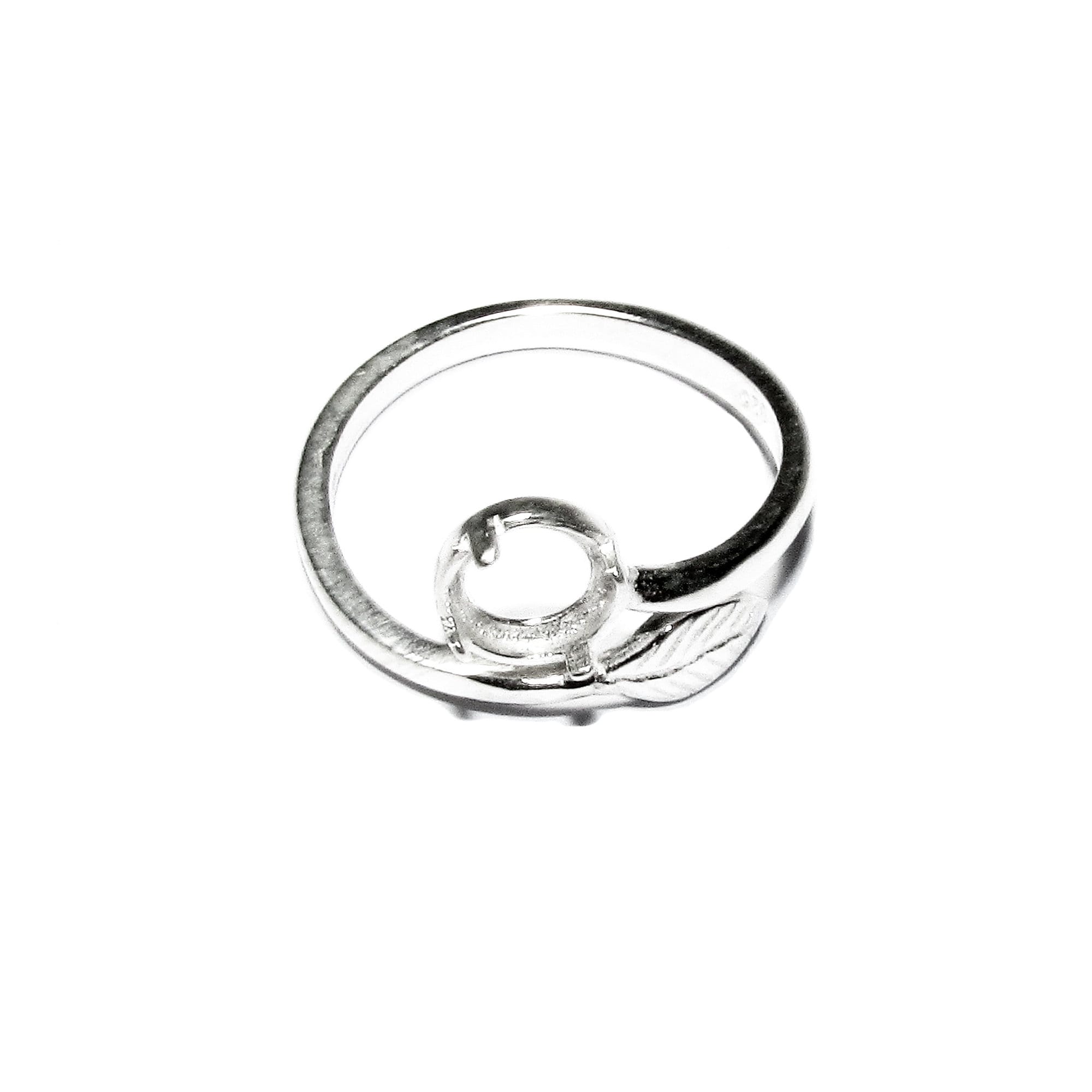 925 sterling silver open blank ring with bezel cup 6 mm, silver ring, base ring, Jewelry making, ring mounting, sterling silver - 1 piece