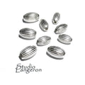 925 Sterling Silver corrugated shiny oval Beads Size 3x5, 4x6.5, 5x7 mm, Jewelry making, Corrugated oval Beads, Silver oval beads - 1 piece