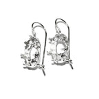 925 sterling silver blank earrings with oval bezel cup size 8x10-13x18mm, model 1231, Jewelry making, Setting, bezel cup - 1 pair (2 pieces)