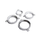 925 Sterling Silver Round Bezel Cup with 2 closed rings, sizes 6-32 mm, Bezel cup, Setting, Jewelry making, Bracelet, Connector - 1 piece