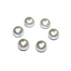 8 mm grey pearls half-drilled Cabochon, Natural Pearl, grey pearls Gemstone, Round pearl, Jewelry making, ring, earrings - 1 piece
