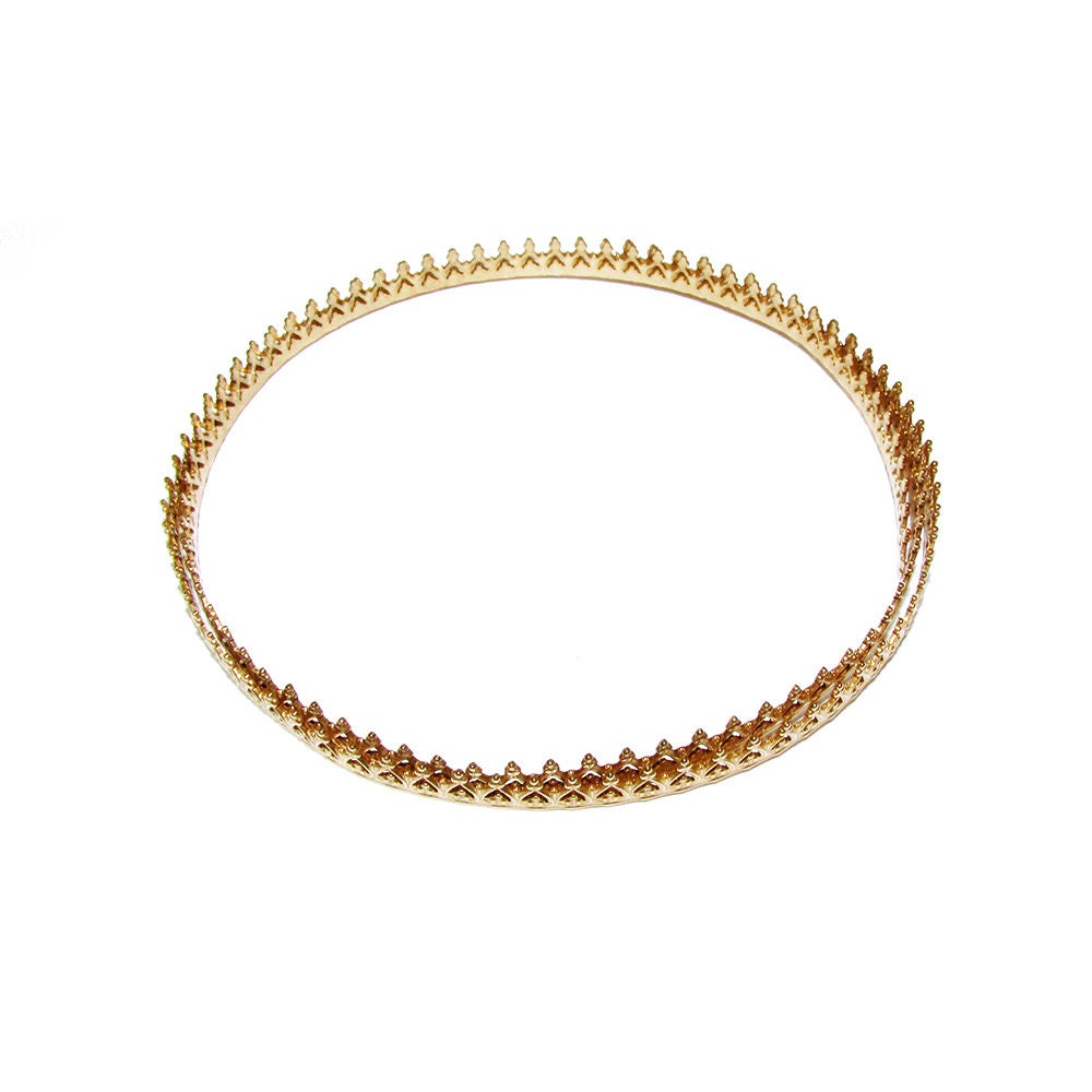 14K Yellow Gold filled Gallery wire, Bezel wire, Gallery ribbon, Gallery pattern, Jewelry making, Setting, Gold Filled - 4 inch (10 cm)