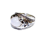 Statement moonstone ring 925 sterling silver size 7 1/2, Handmade ring, single copy, 925 sterling silver, Natural moonstone, gemstone