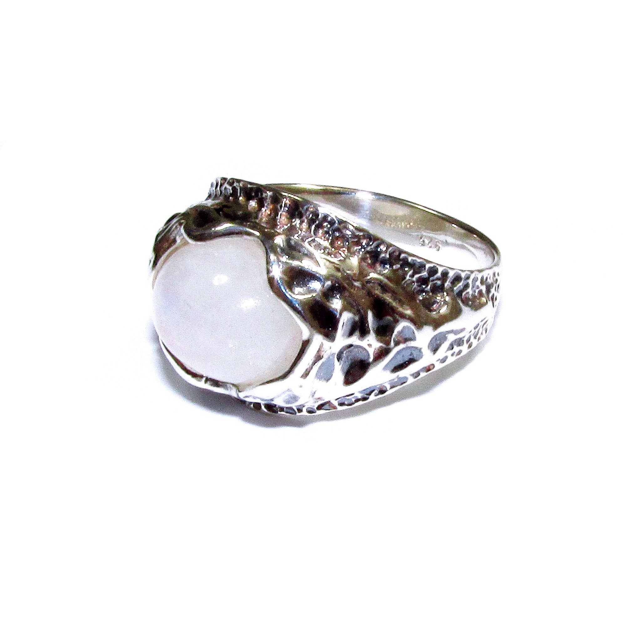 Statement moonstone ring 925 sterling silver size 7 1/2, Handmade ring, single copy, 925 sterling silver, Natural moonstone, gemstone