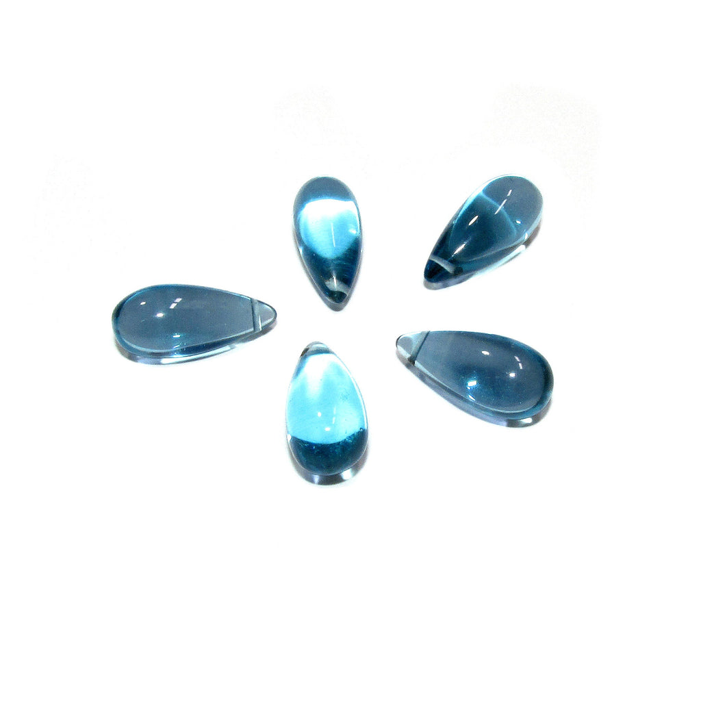 Natural Teal aquamarine Smooth Teardrop Beads size 15x7 mm, Teal aquamarine Gemstone, Jewelry making, Natural Teardrop beads - 1 piece