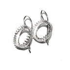 925 sterling silver blank earrings with bezel cup size 6 - 18mm, model 1023, Jewelry making, Setting, base earrings - 1 pair (2 pieсes)