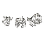 925 Sterling Silver Blank earrings size 8, 10, 12 mm, Bezel cup, Setting, Base Earring, Jewelry making, Silver Earrings - 1 pair (2 pieces)