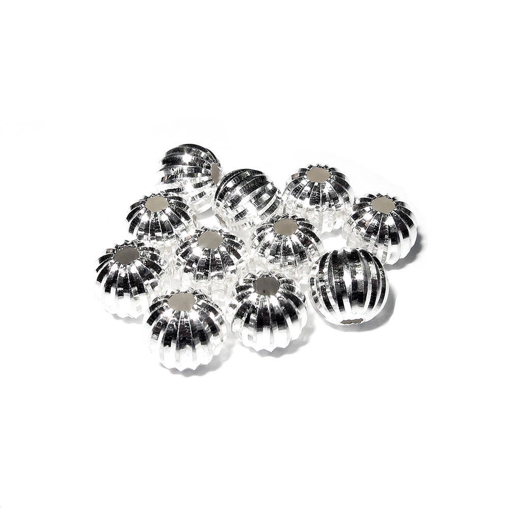 925 sterling silver diamond cut shiny beads size 6 mm, diamond cut beads, Jewelry making, silver round beads, silver findings - 1 piece