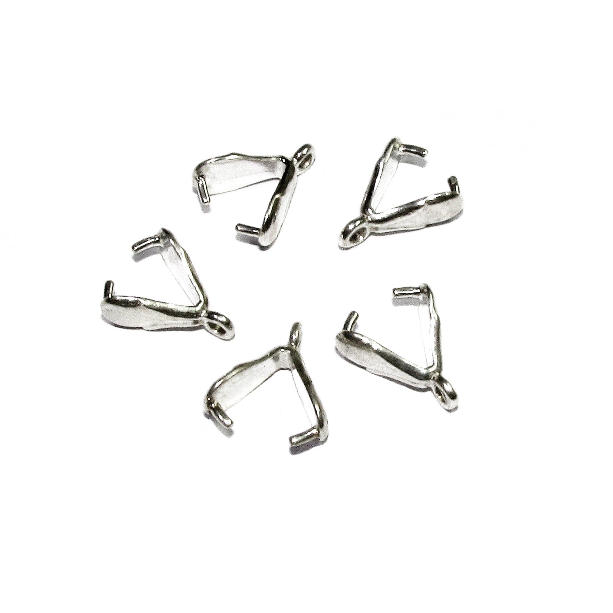 925 Sterling silver Pinch Pendant Bail with ring size 11 mm, sterling silver Bail, Bail, Jewelry making, Silver, bail for pendant - 1 piece