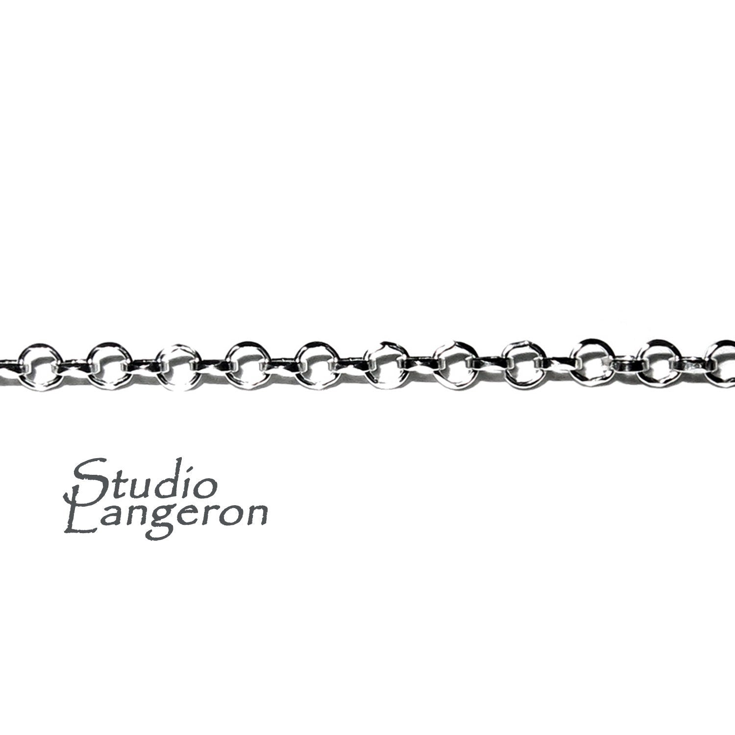 1.2 mm 925 Sterling Silver rolo cable chain diamond cut, Shiny chain, Jewelry making, silver chain rolo, silver chain - 1 Ft (30 cm)