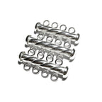 925 Sterling Silver Twisted Tube Bar Clasp 4-Hole size 4.3x26 mm, Silver Clasps, Slide Clasps, Sterling silver, Jewelry making - 1 piece