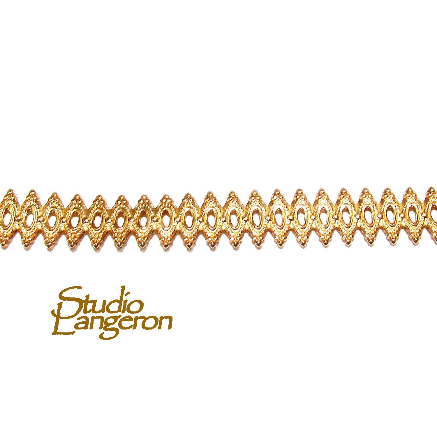 14K Yellow Gold filled Gallery wire, Bezel wire, Gallery ribbon, Gallery pattern, Gold Filled Wire, Jewelry making, Setting - 4 inch (10 cm)