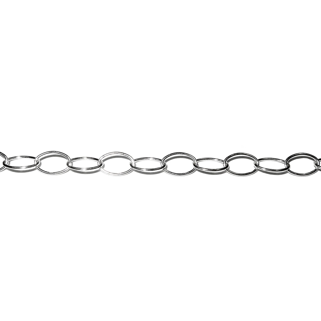 5.0 mm 925 Sterling Silver oval cable chain, silver chain, 925 silver chain, silver chain oval, Jewelry making, Oval chain - 1 Ft (30 cm)