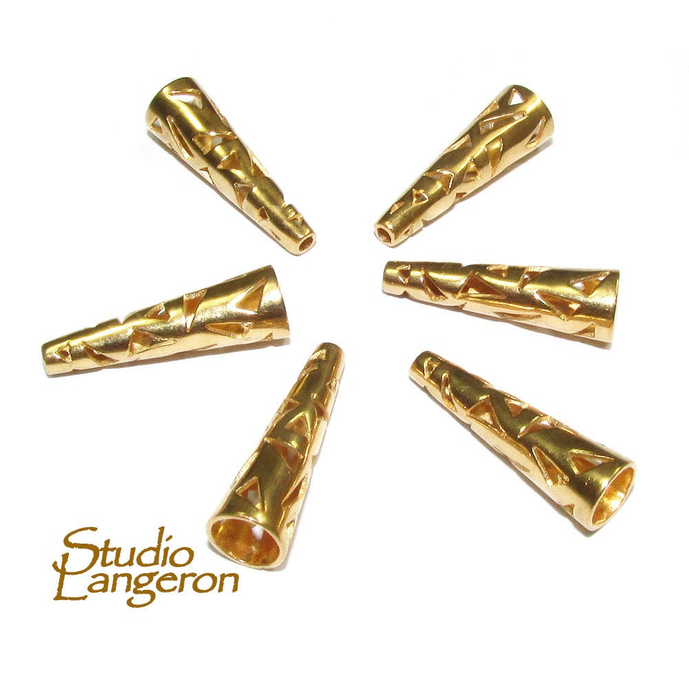14K Gold Filled Large Bead Cones, Beading, Bead cone, Cones Gold filled, Jewelry making, End caps, Gold filled cone - 1 pair (2 pieces)