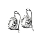 925 sterling silver blank earrings with bezel cup size 6 - 18mm, model 1023, Jewelry making, Setting, base earrings - 1 pair (2 pieсes)
