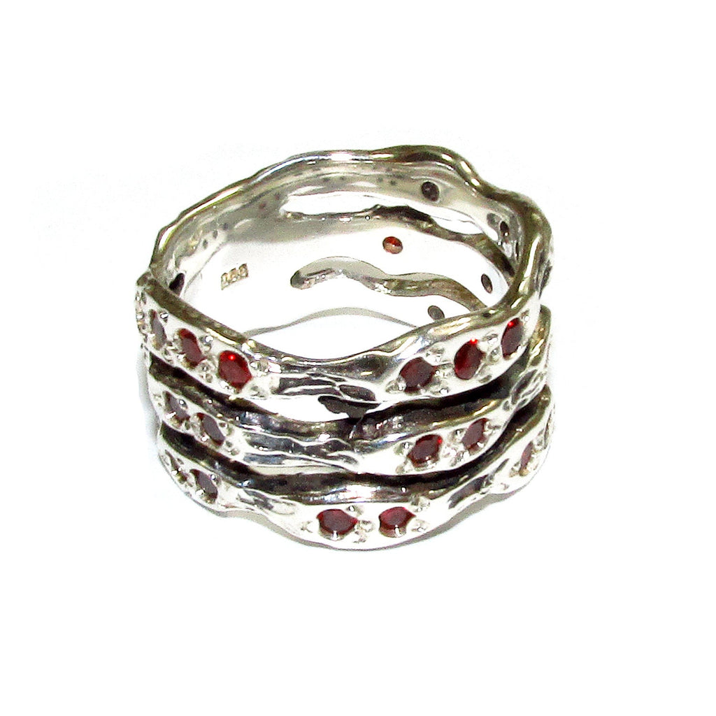 Statement Garnet ring 925 sterling silver size 7, Handmade ring, single copy, sterling silver, Garnet ring,  silver ring, red gemstone