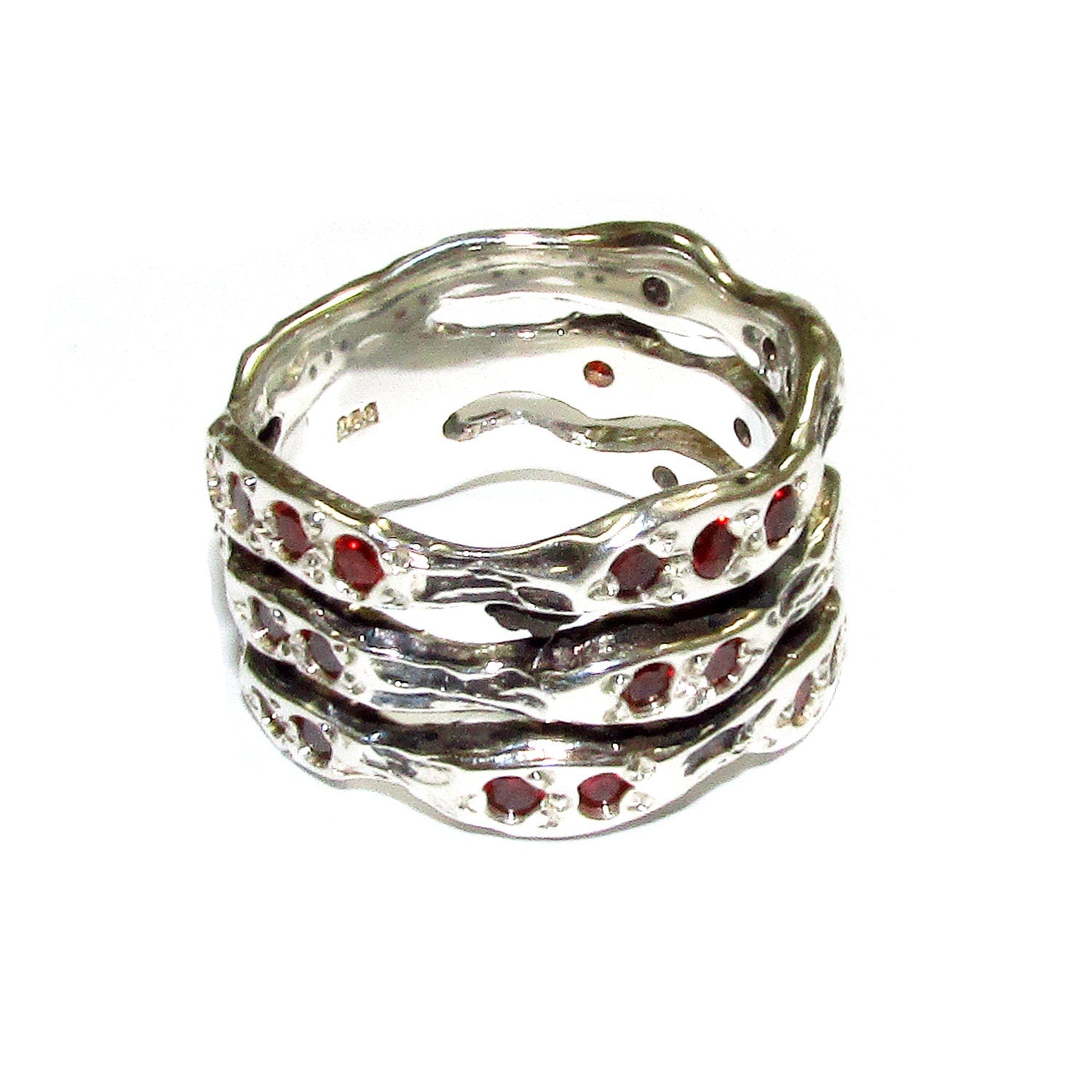 Statement Garnet ring 925 sterling silver size 7, Handmade ring, single copy, sterling silver, Garnet ring,  silver ring, red gemstone
