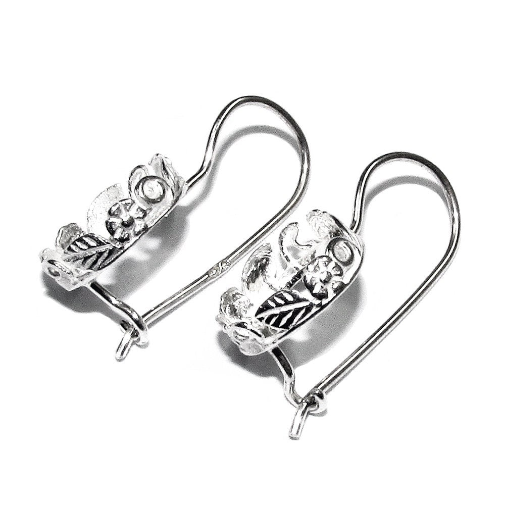 10 mm 925 sterling silver blank earrings with bezel cup, Jewelry making, Setting, bezel cup, base earrings, Silver - 1 pair (2 piece)
