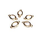14K Gold Filled White crystal oval Link Connector size 14.0x7.5mm, White crystal gold filled link, Link connector, Jewelry making - 1 piece