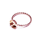 14K Rose gold filled twisted blank ring with bezel cup 8mm size 4, 5, 6, 7, 8, 9, 10, 11, Jewelry making, Mounting ring, bezel cup - 1 piece