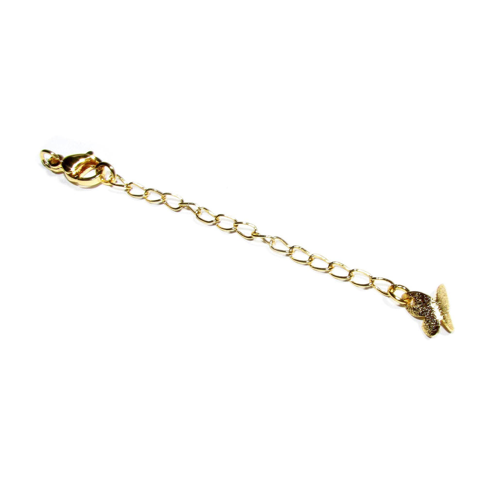 14K Gold Filled Extension Chain size 5.0cm, oval chain 5.0x3.0mm, lobster clasp 10mm, butterfly 6.0mm - 1 piece