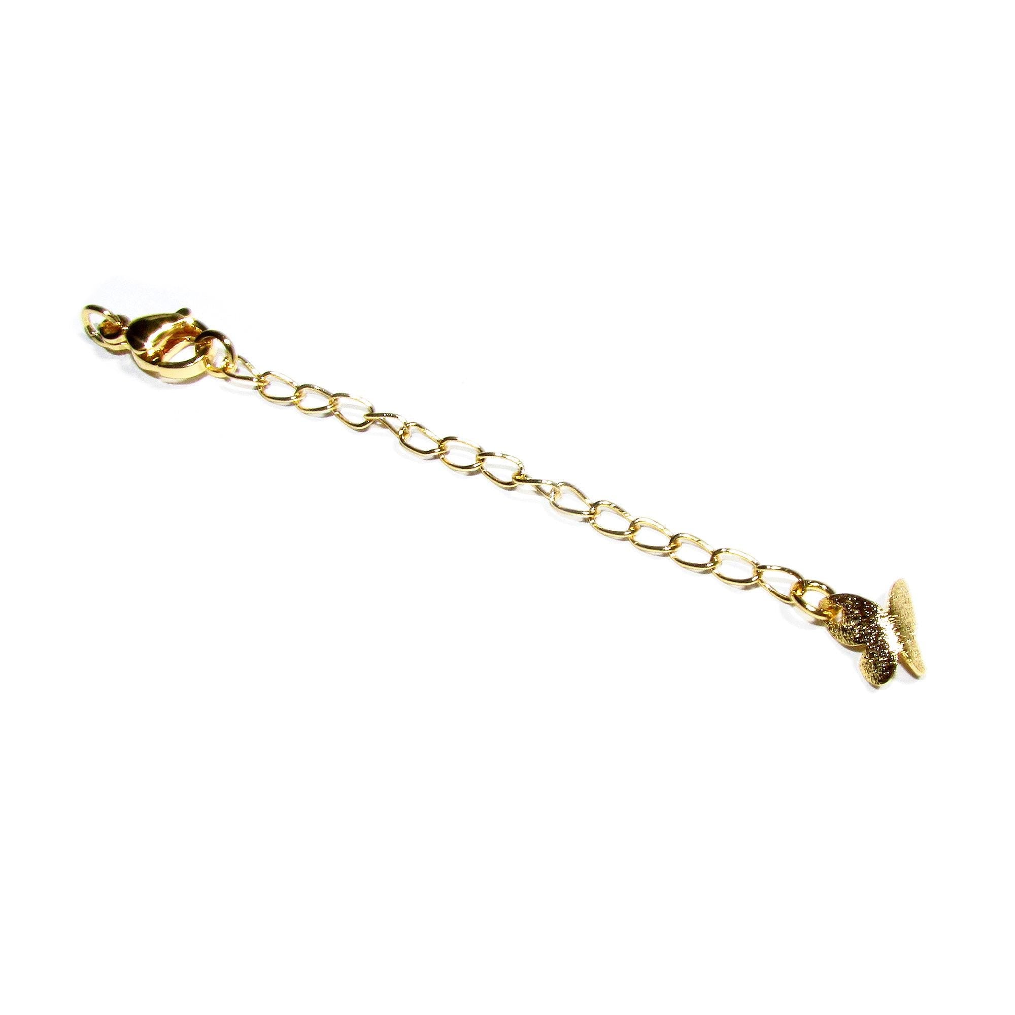 14K Gold Filled Extension Chain size 5.0cm, oval chain 5.0x3.0mm, lobster clasp 10mm, butterfly 6.0mm - 1 piece